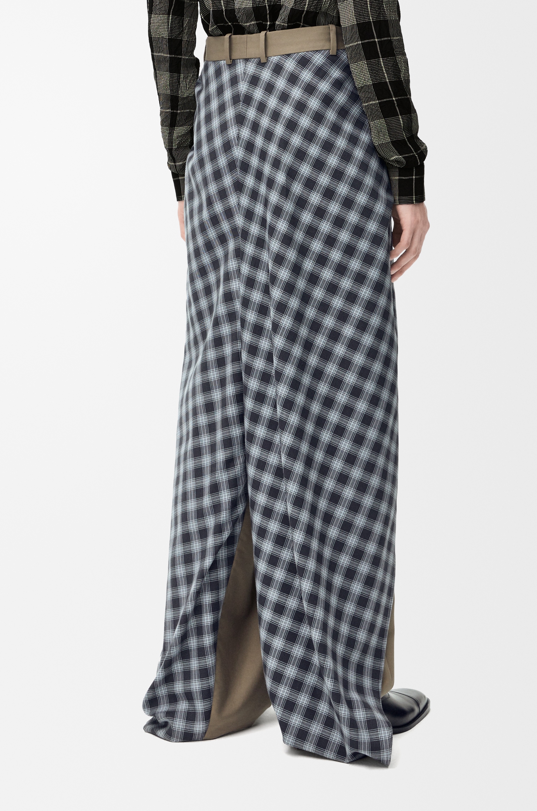 Draped trousers in cotton and wool - 4