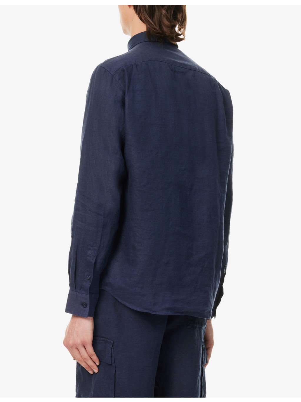 Caroubis logo-embroidered linen shirt - 4