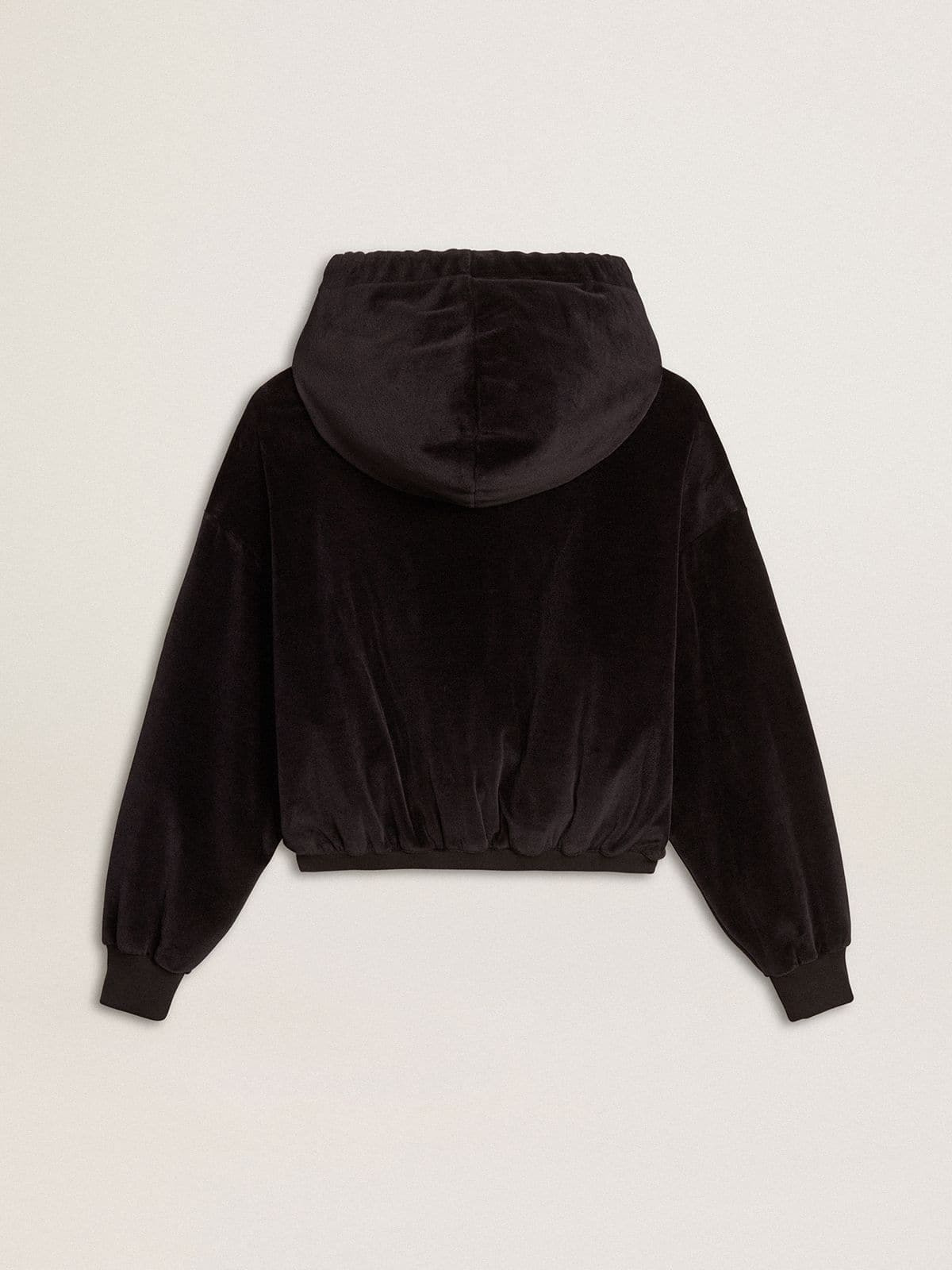 Women's black cotton-blend hoodie with zip - 5