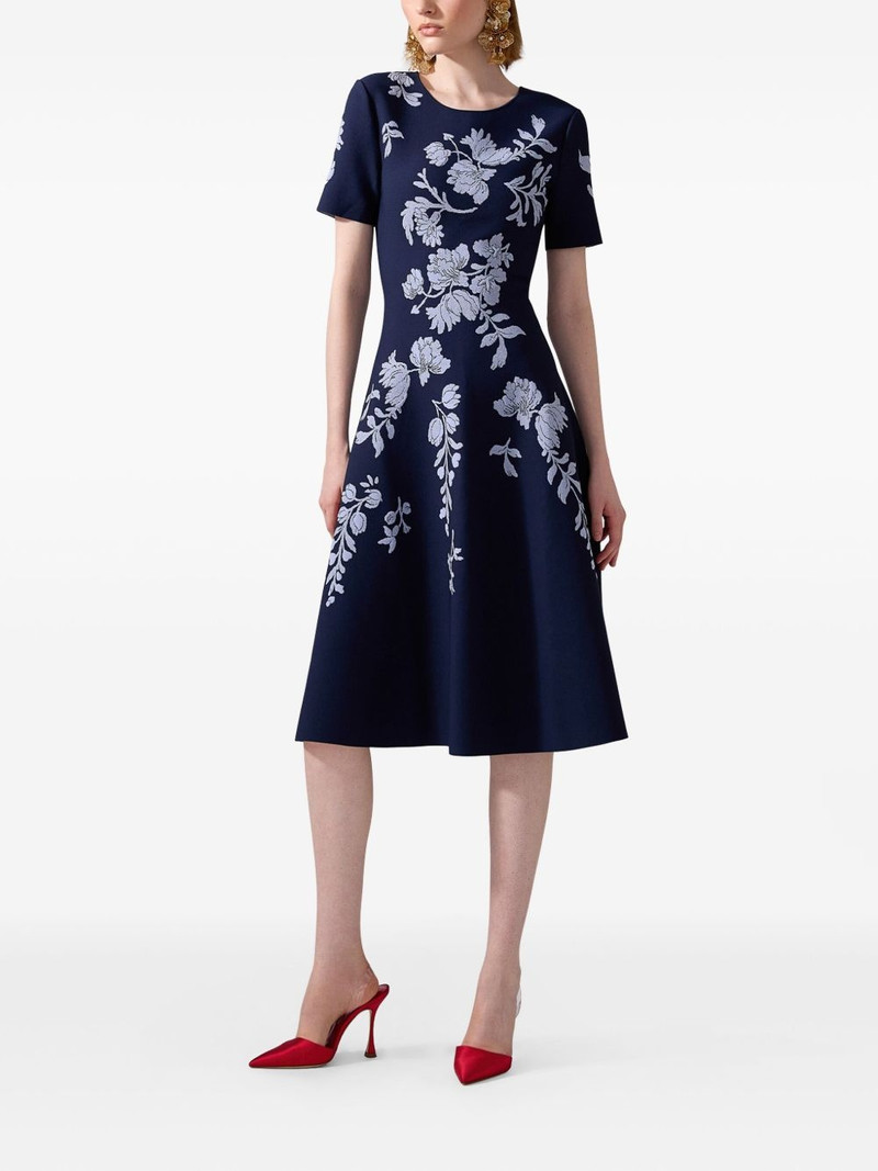 CAROLINA HERRERA floral jacquard dress outlook