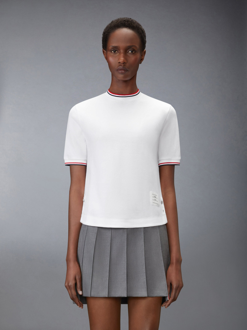 Thom Browne PIQUE RWB TIPPING TEE outlook