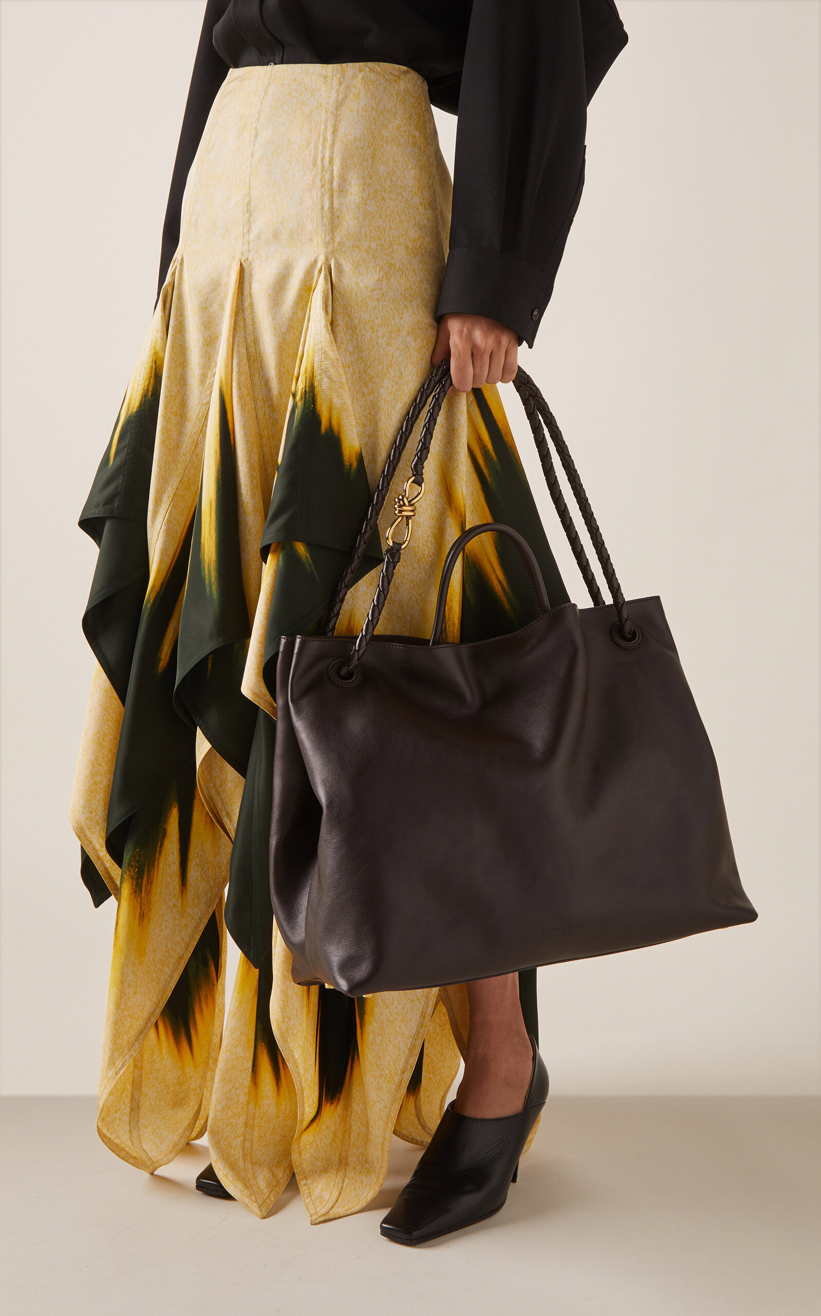 Large Andiamo Silky Leather Bag brown - 3