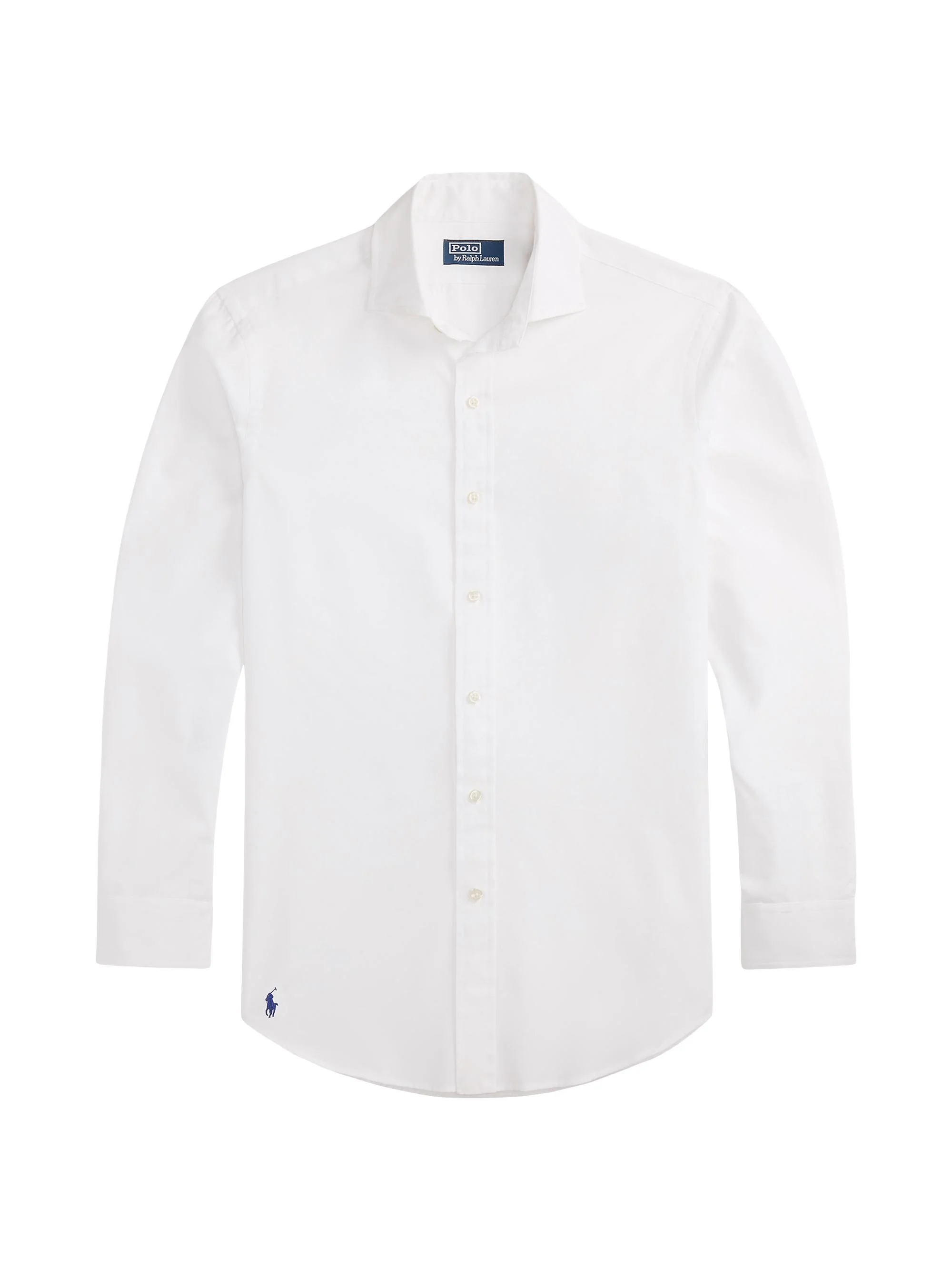 Men's Logo Cotton Long-Sleeve Shirt - White - 1