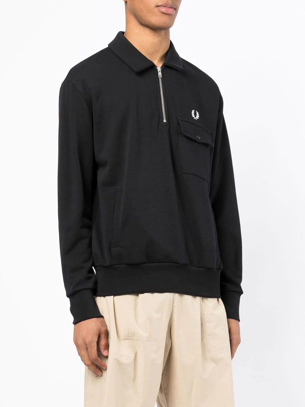 logo-embroidered quarter-zip sweatshirt - 3