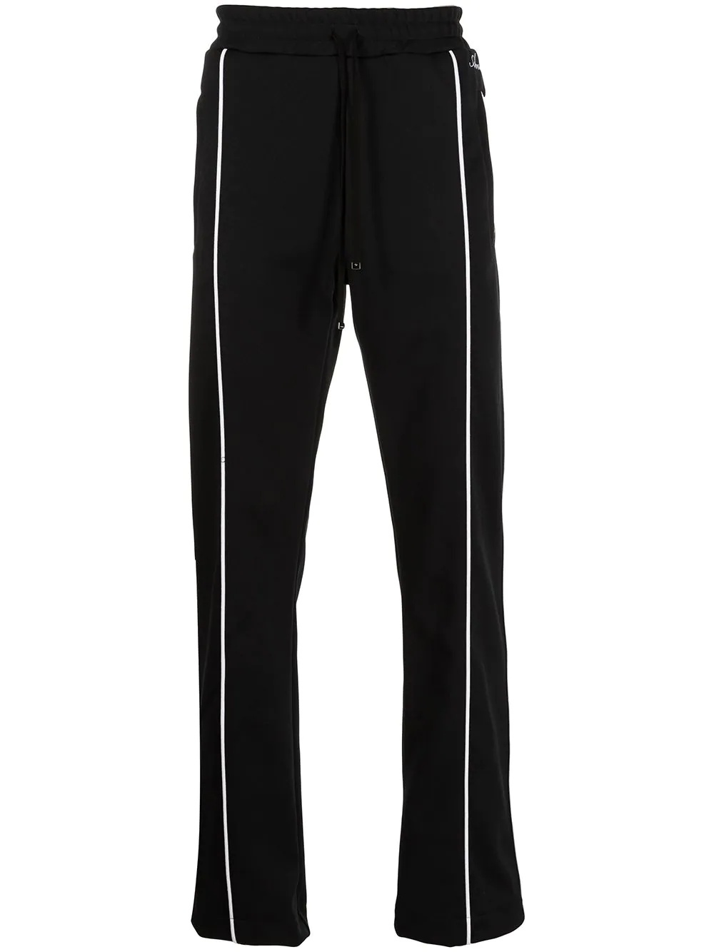 piped-trim cotton track trousers - 1