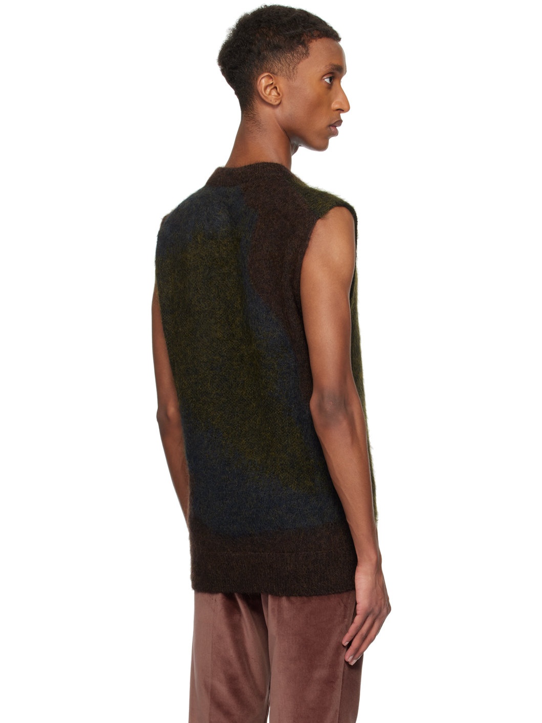 Khaki Photogram Leaves Vest - 3
