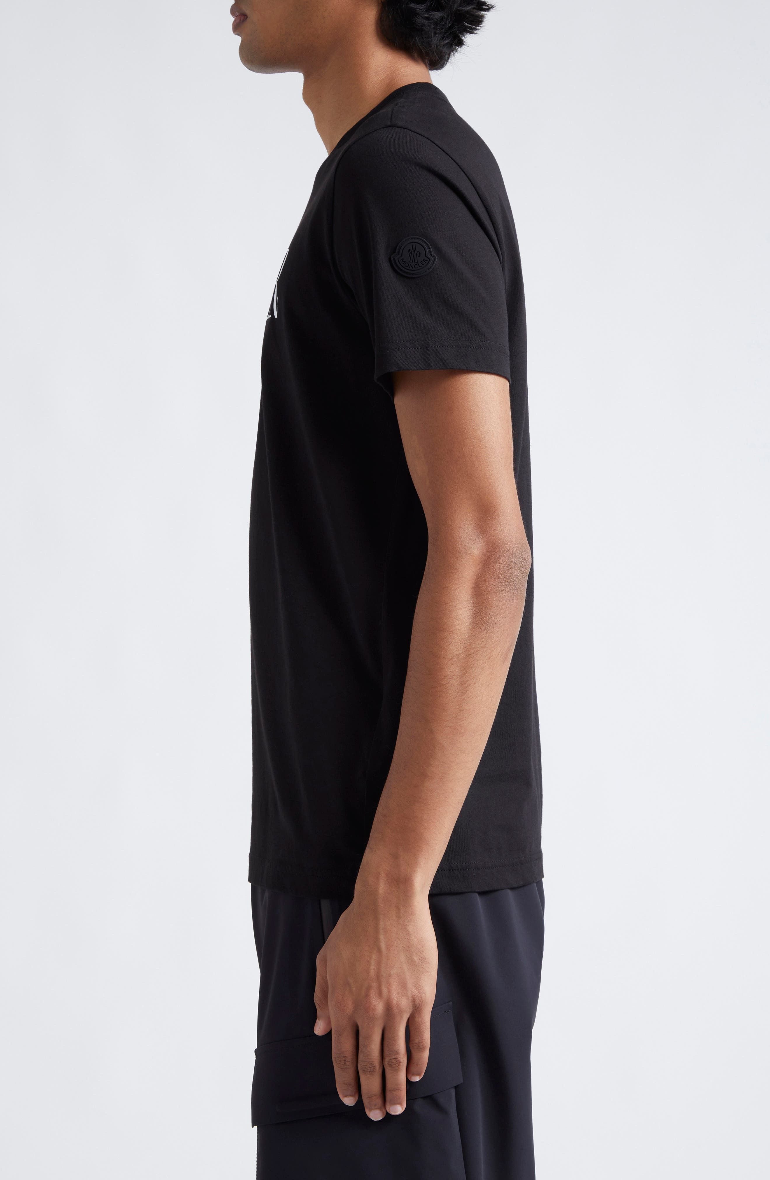 Moncler Cotton Logo Graphic T-Shirt in Black at Nordstrom - 3