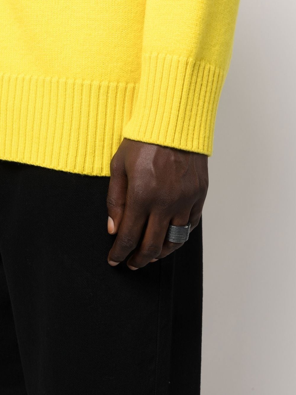 Plane oxidised band ring - 2