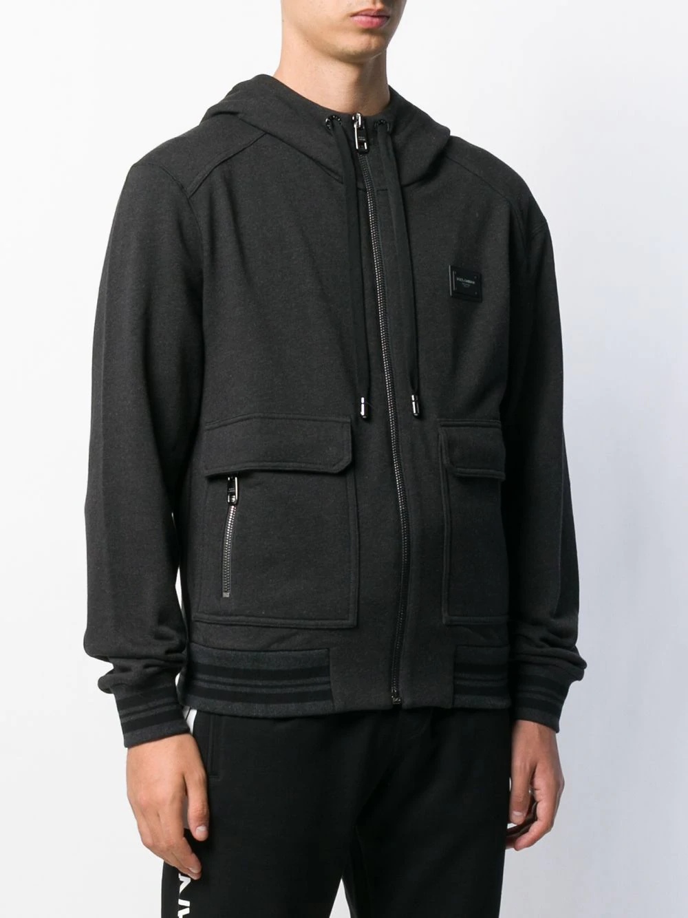 logo patch hooded jacket - 3