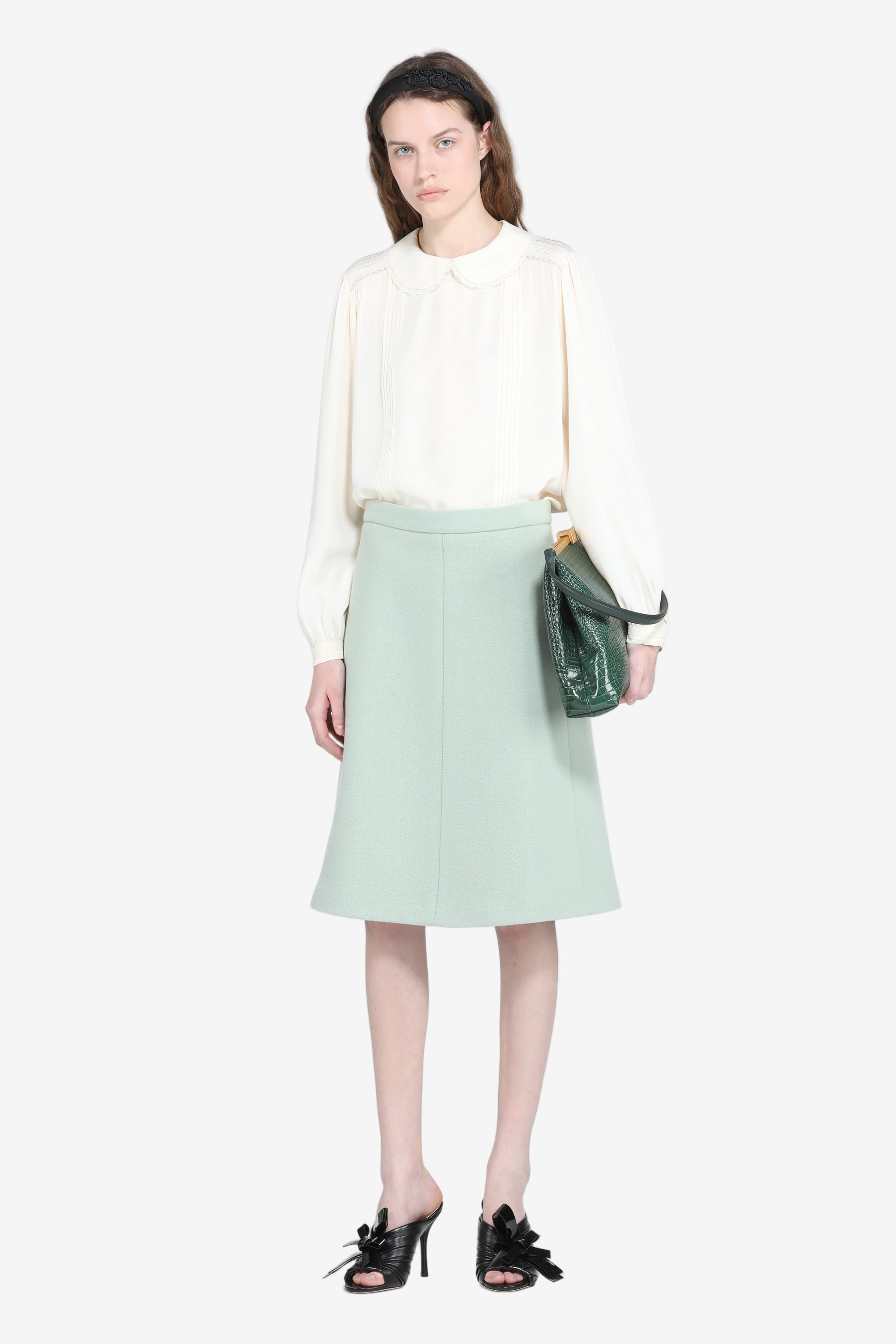 MIDI SKIRT IN WOOL CLOTH - 4