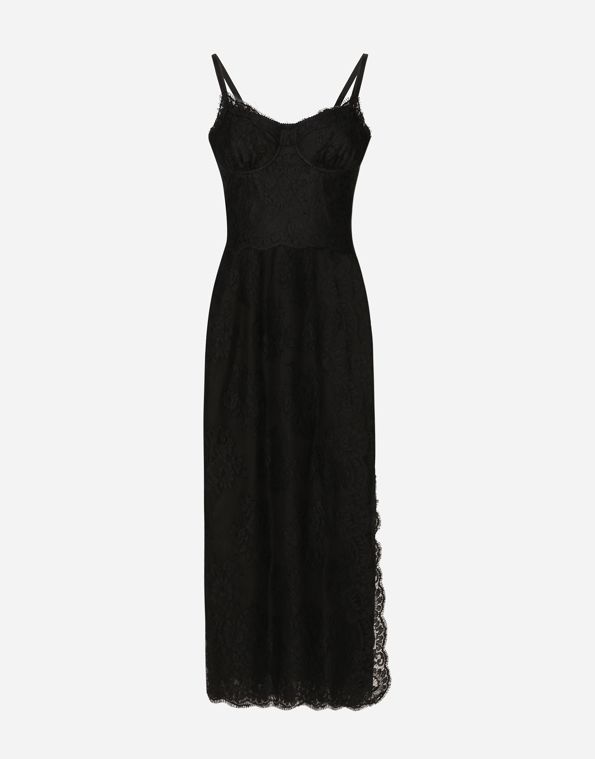 Lace calf-length slip dress - 1