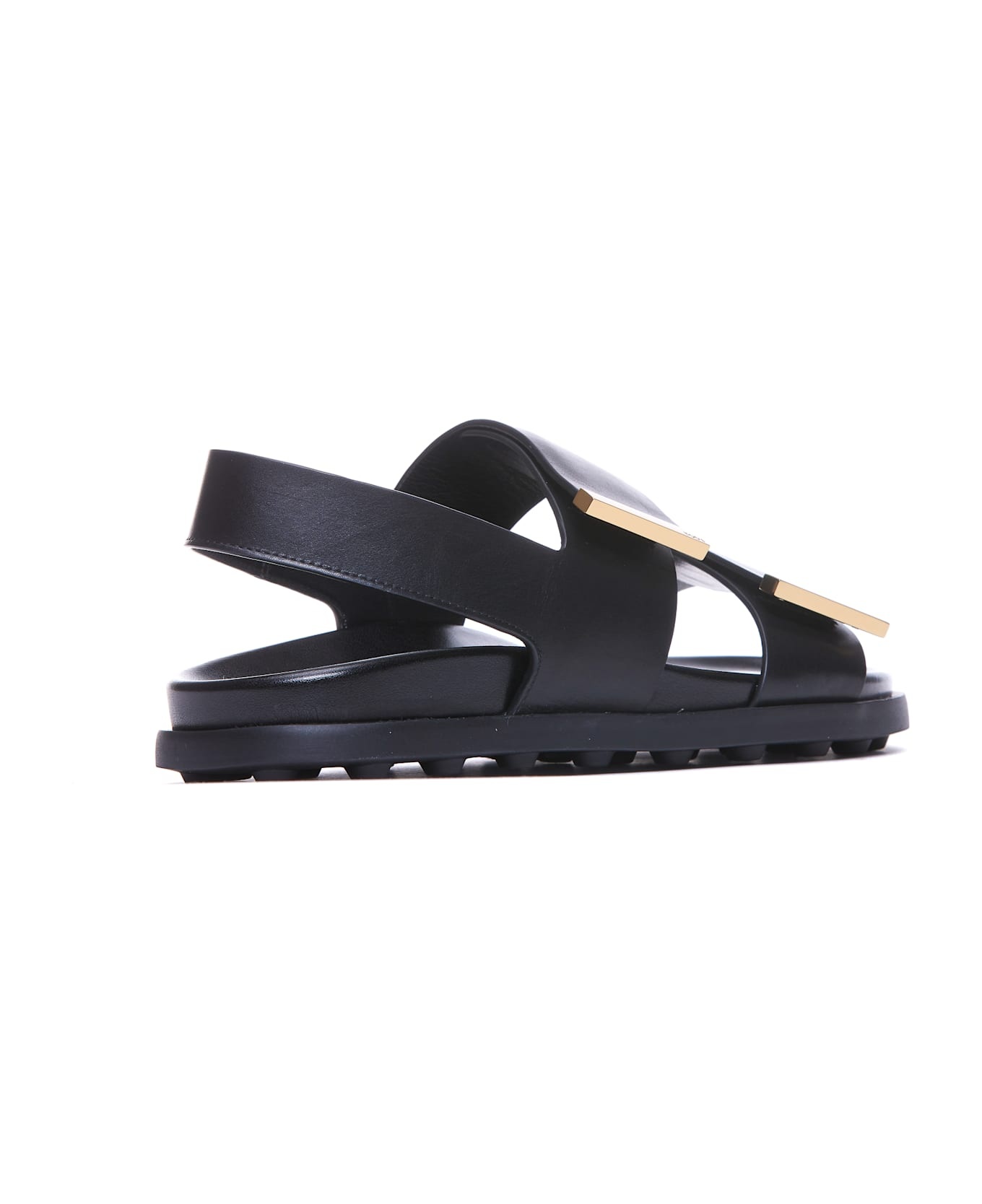 Black Leather Sandals - 2
