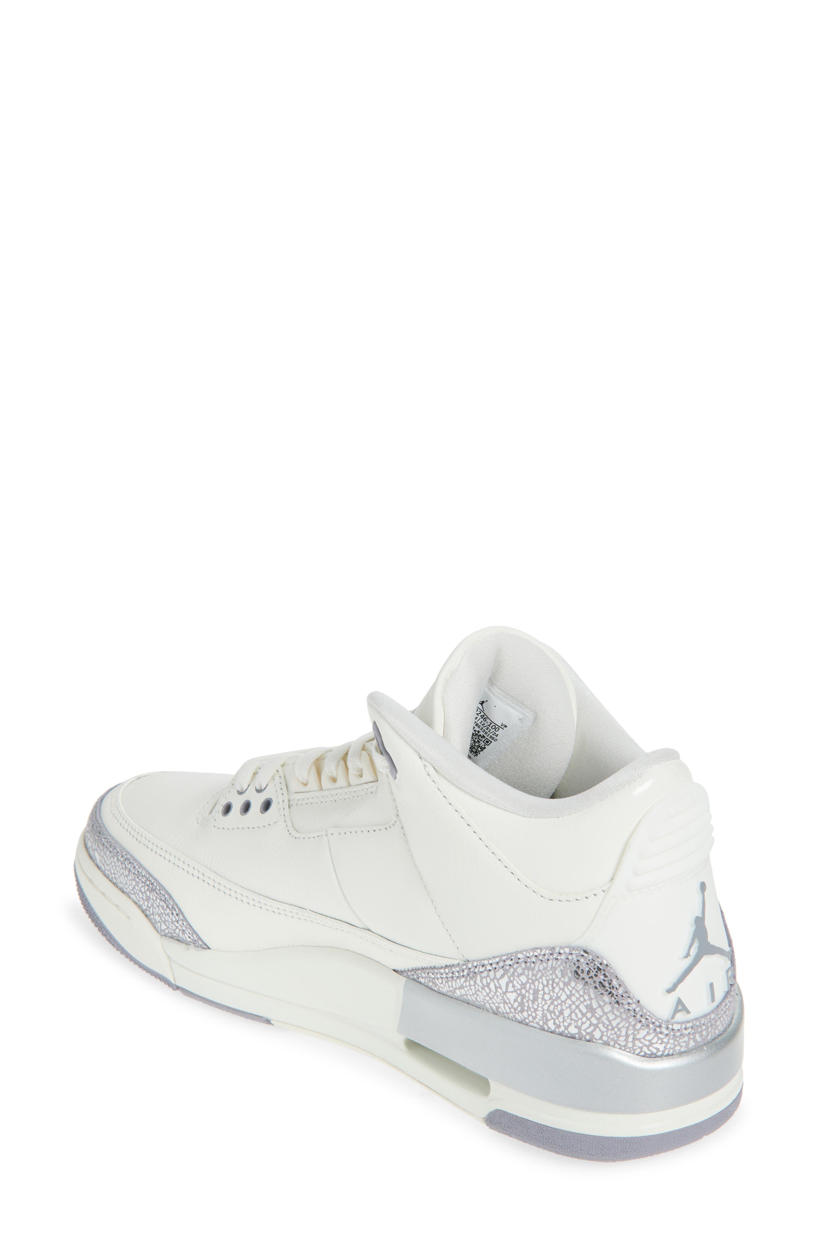 Air Jordan 3 Retro Basketball Sneaker in Sail/Cement Grey/Silver at Nordstrom - 2