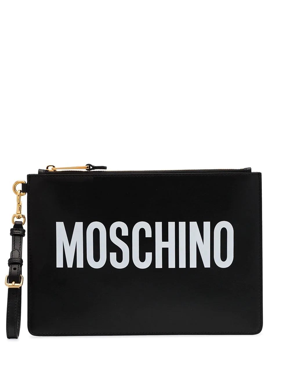 logo printed clutch bag - 1