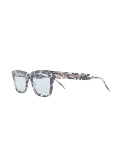 Thom Browne tortoiseshell rectangular-frame sunglasses outlook