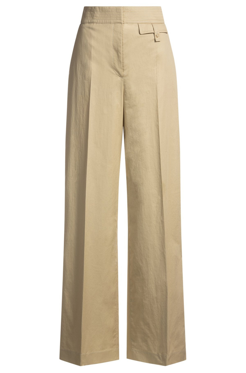 HIGH-WAISTED REGULAR-FIT TROUSERS IN AIRY STRETCH COTTON 1
