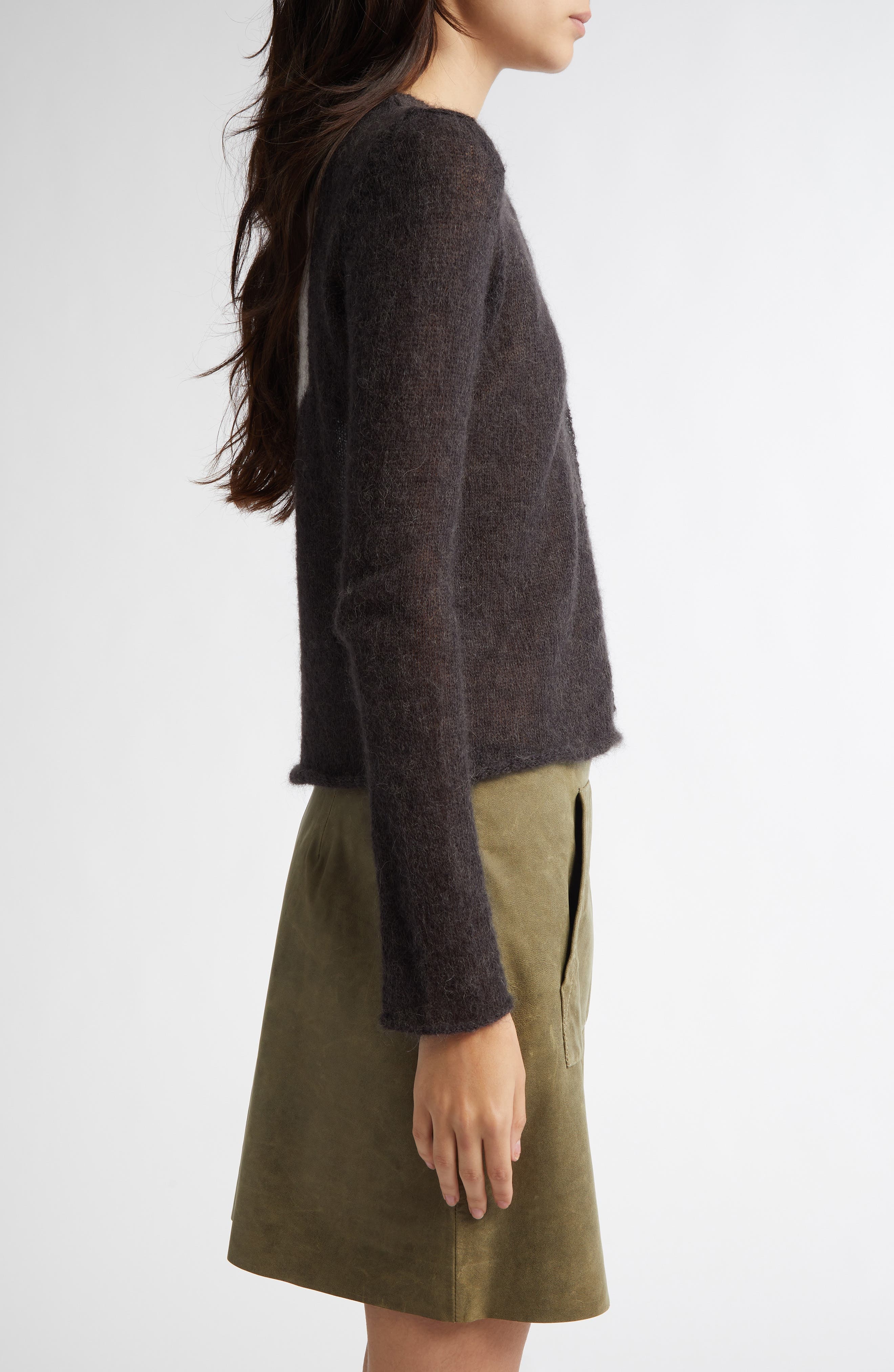 Paloma Wool Button Fine Champions Mohair & Alpaca Blend Cardigan in Grey at Nordstrom - 4
