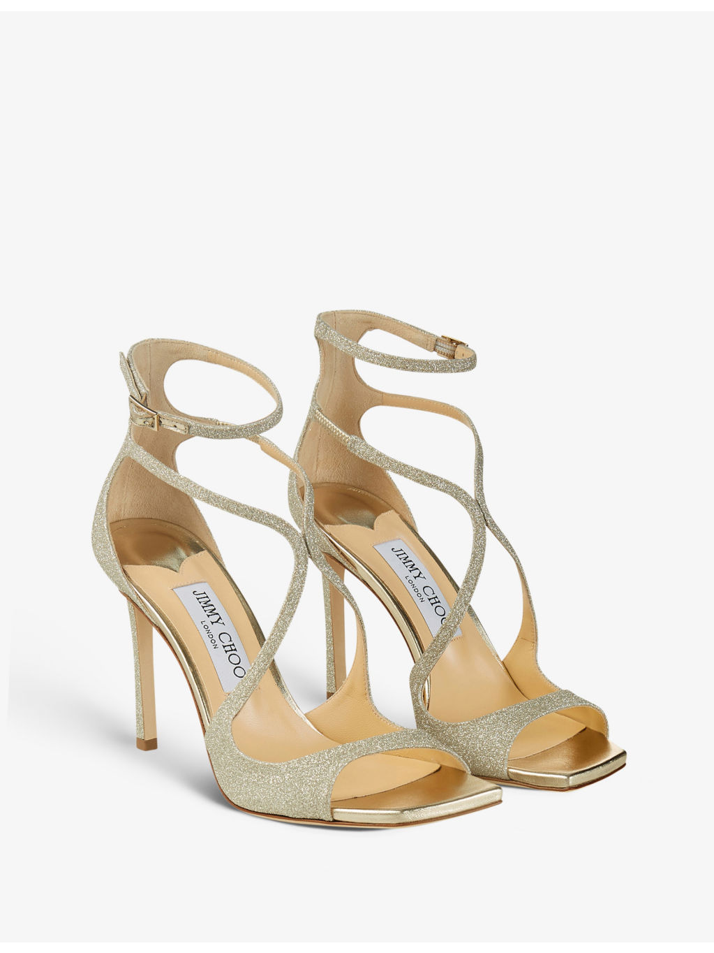 Azia strappy 95 glitter-woven heeled sandals - 4