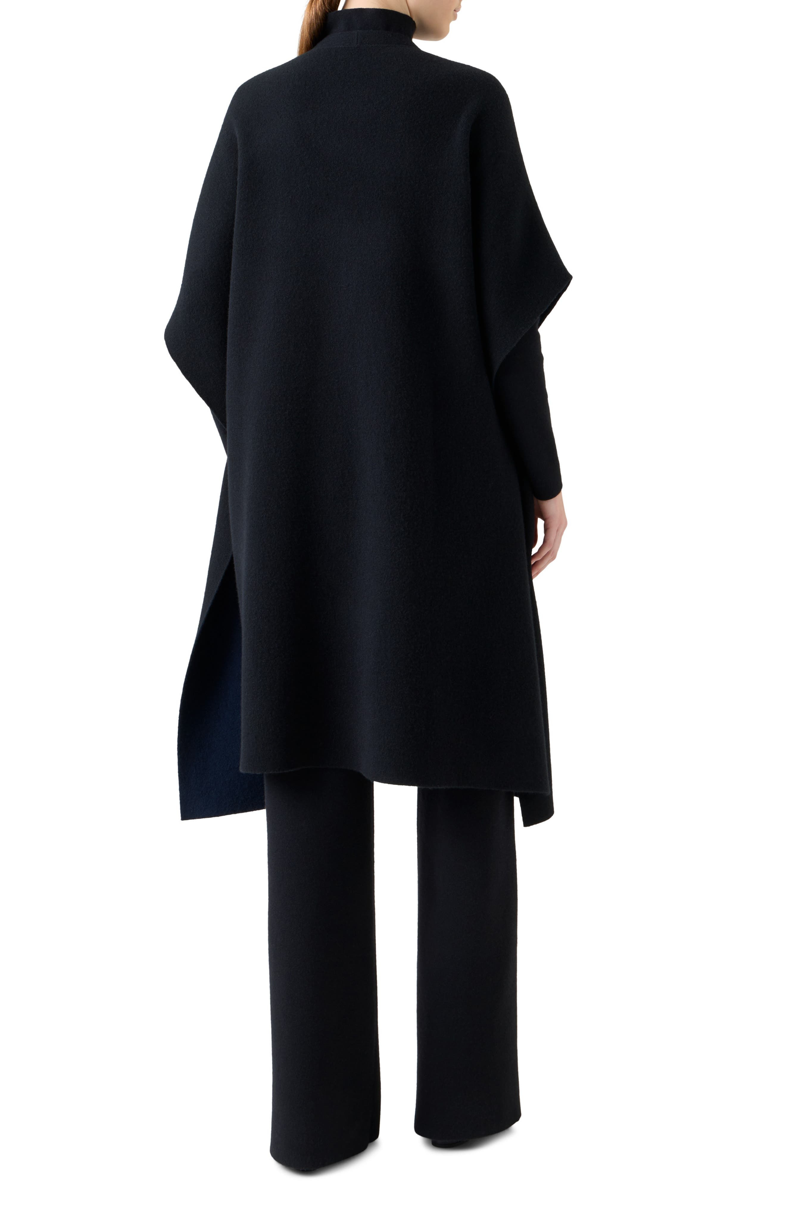 Akris Reversible Double Face Cashmere Cape in Black-Denim at Nordstrom - 2