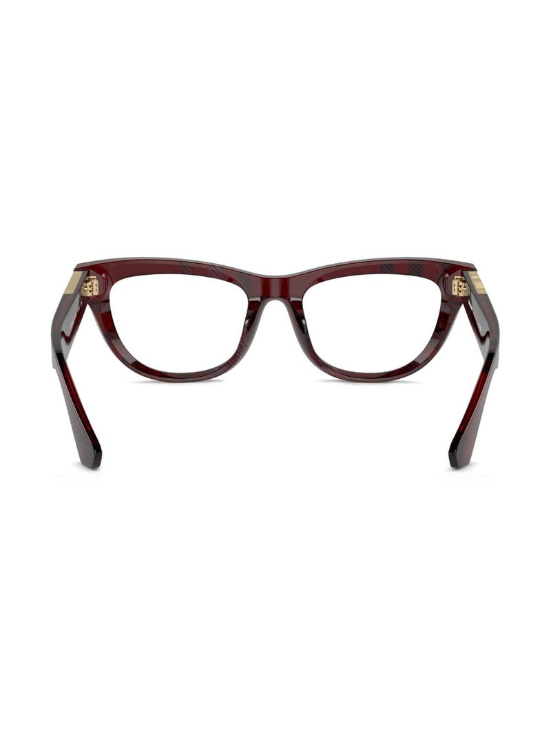 check-pattern cat-eye glasses 4