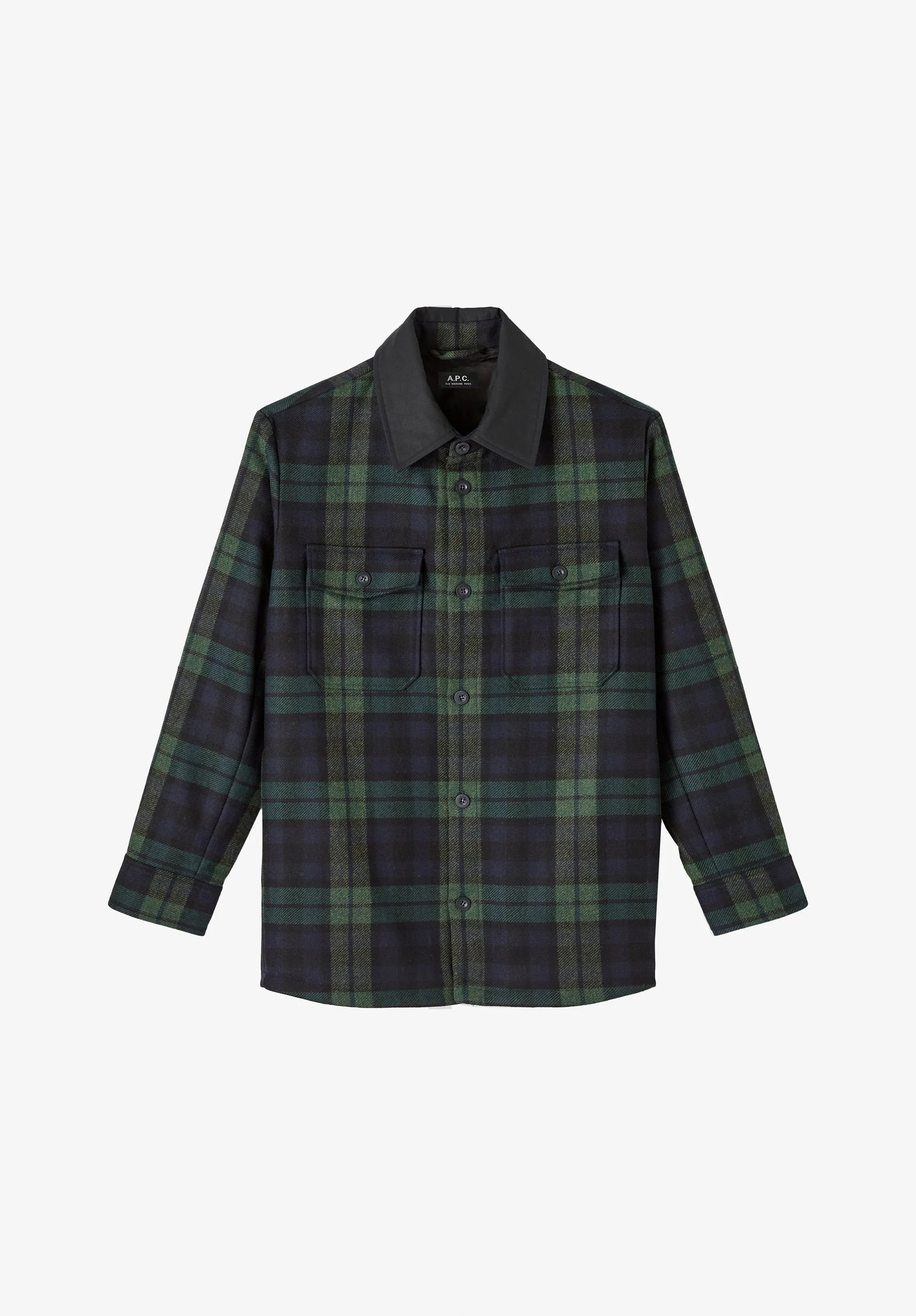 MATHIS JACKET - NAVY BLUE CHECKED OVERSHIRT JACKET - 1