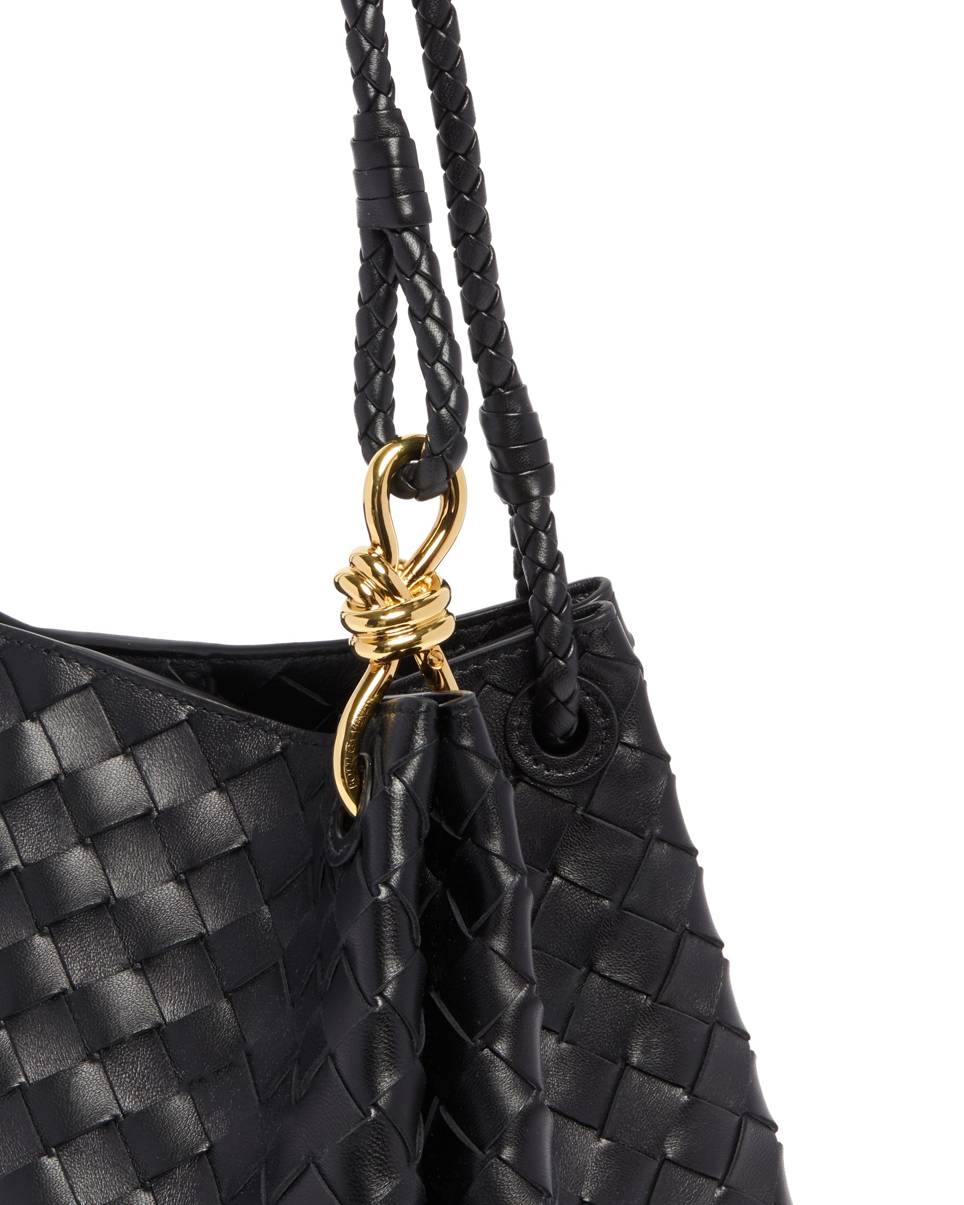 Black Leather Parachute Bag - 5