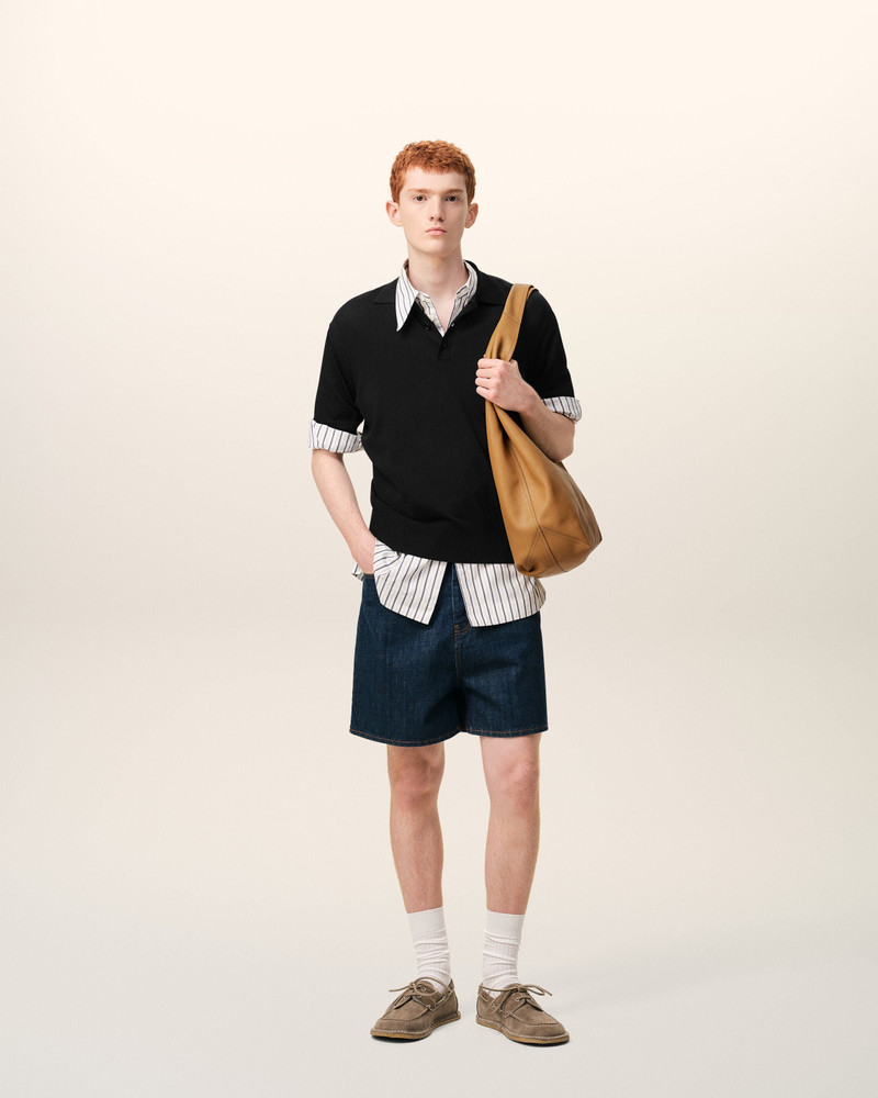 AMI Paris BLACK KNIT SHORT SLEEVES POLO outlook