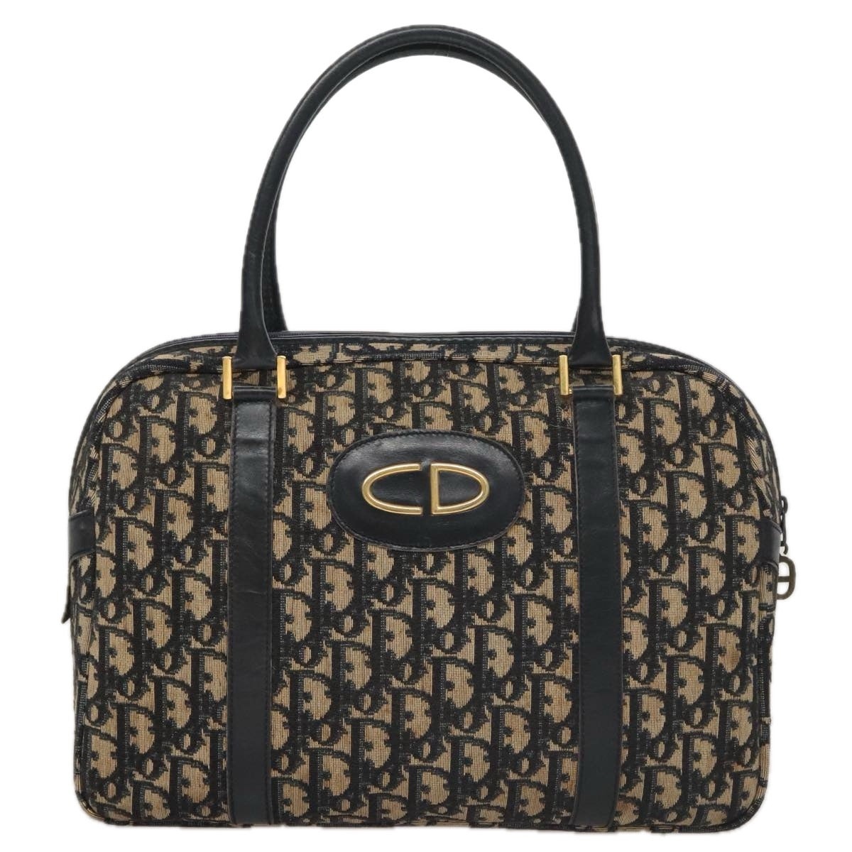 DIOR Trotter Canvas Hand Bag Navy Gold - 13