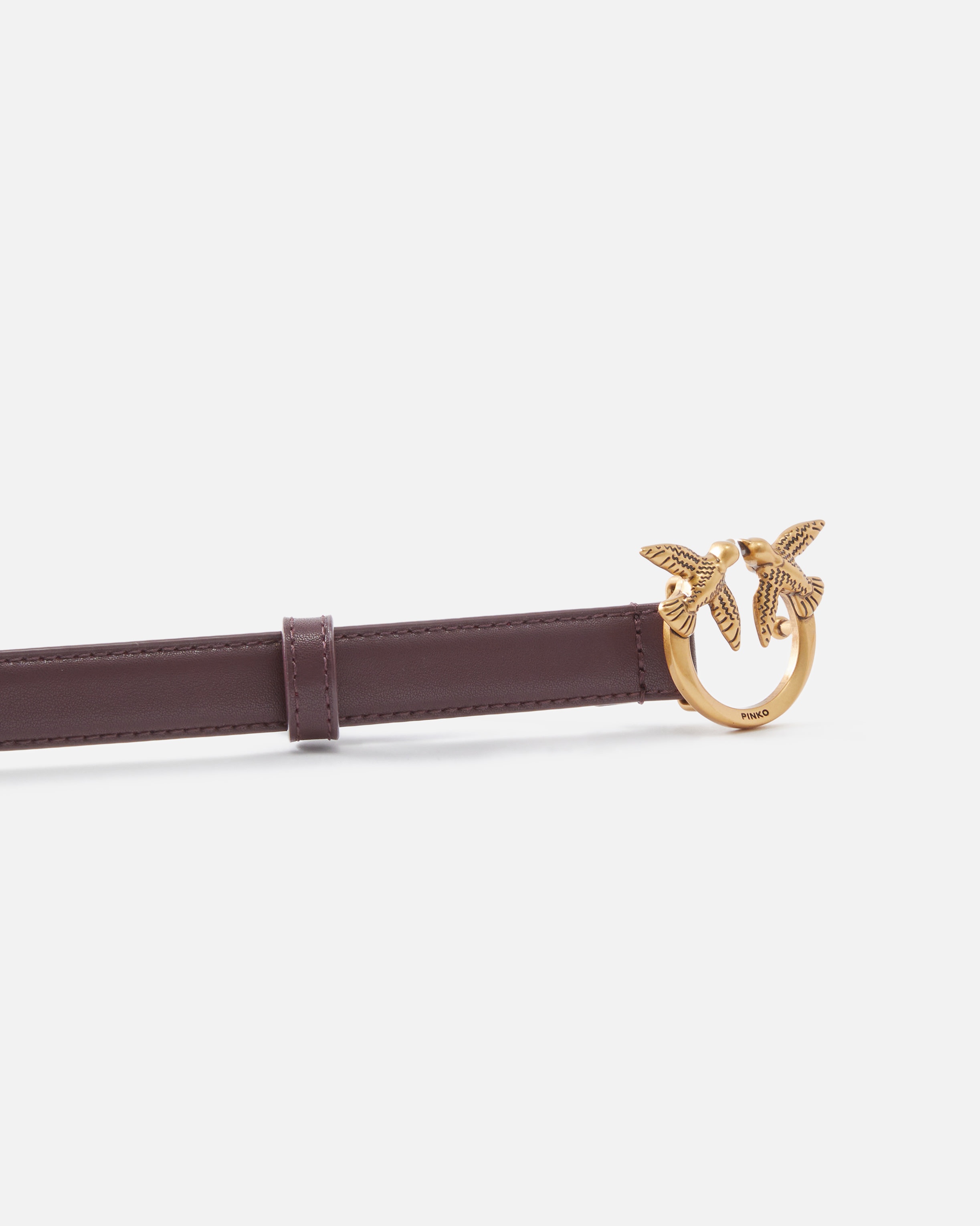 LOVE BIRDS THIN LEATHER BELT 2CM - 5