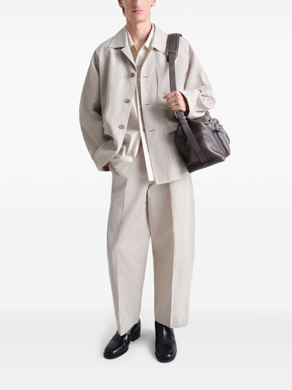 spread-collar shirt jacket - 2