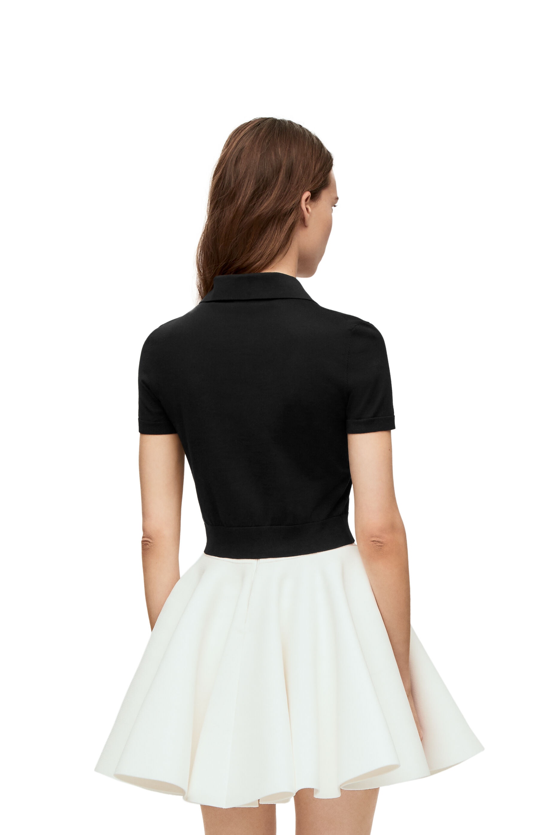 Cropped polo sweater in silk - 4