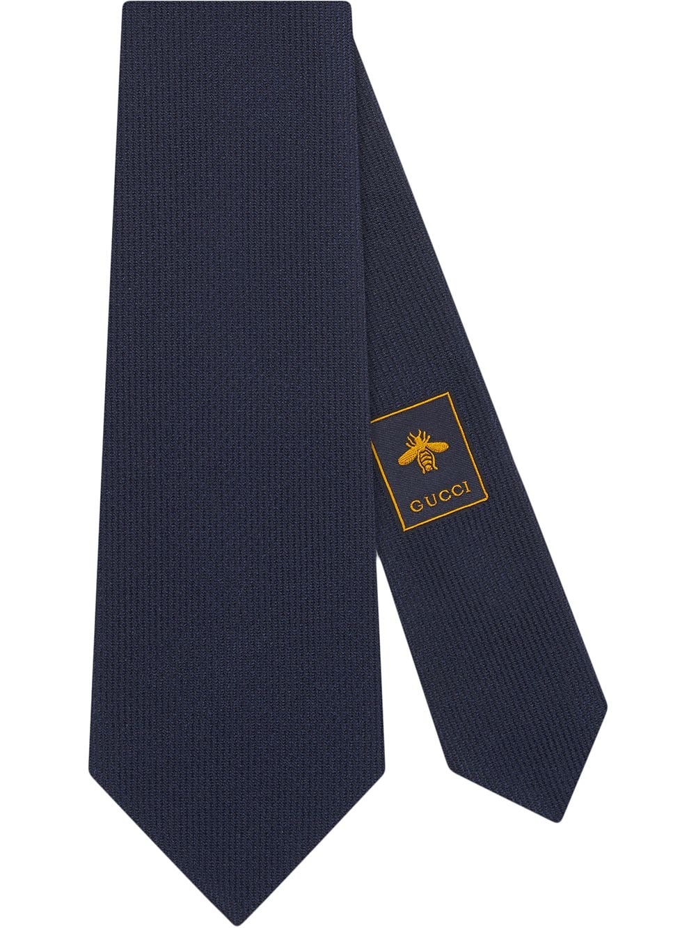 silk tie with Gucci badge - 1