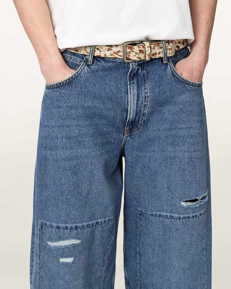 ALLSAINTS ASH HAIR CALF LEATHER BELT outlook
