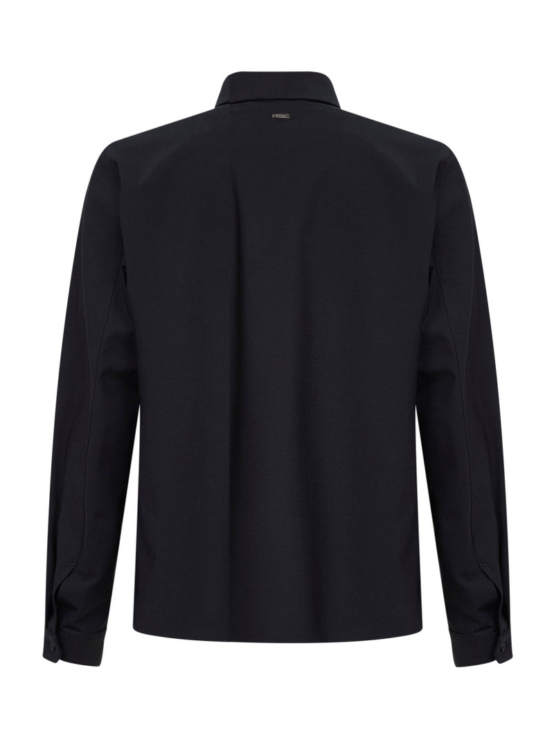 Herno Navy blue bi-stretch wool canvas shirt outlook