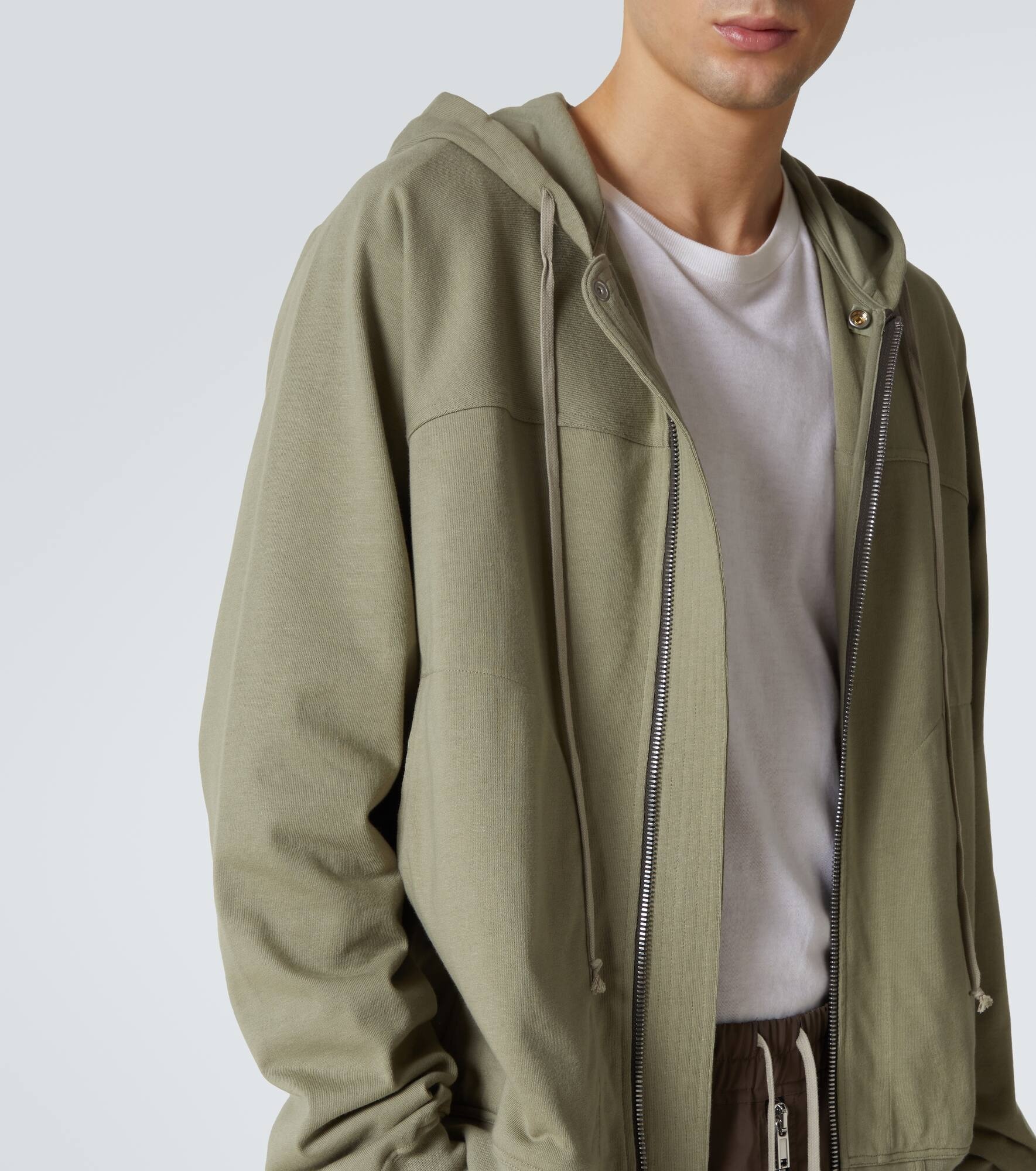 Zip-up cotton jersey hoodie - 6