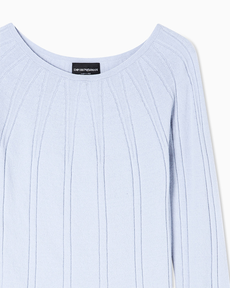 EMPORIO ARMANI BOAT-NECK JUMPER WITH A LINKS-STITCH MOTIF outlook
