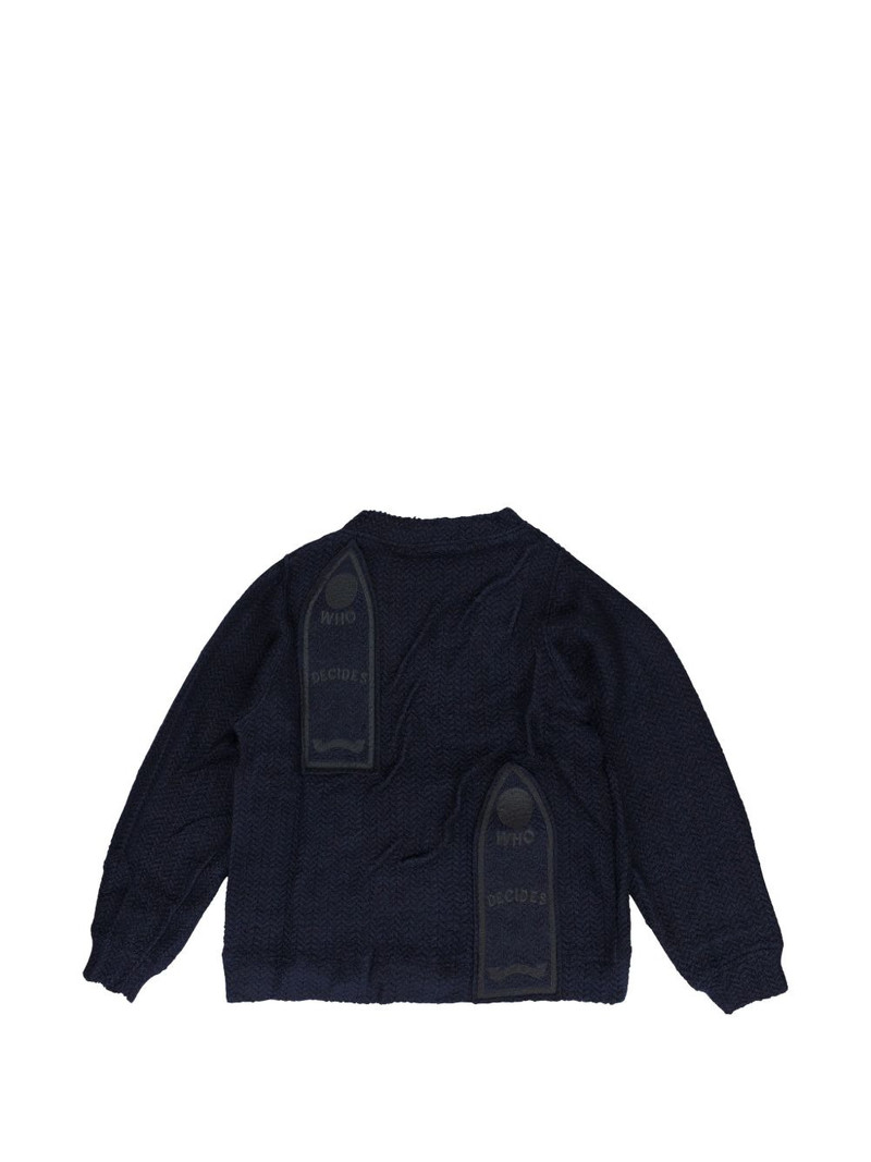 WHO DECIDES WAR gathered sweatshirt outlook