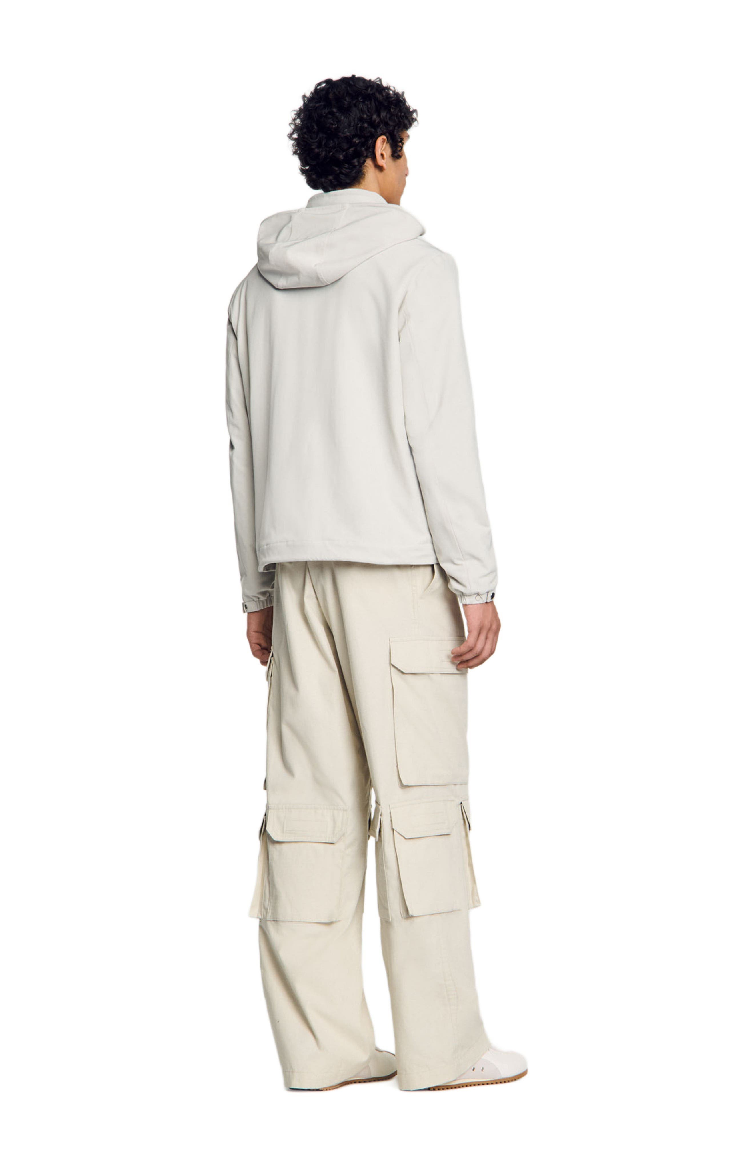 SANDRO Zip-up hooded jacket in Aluminum at Nordstrom - 2
