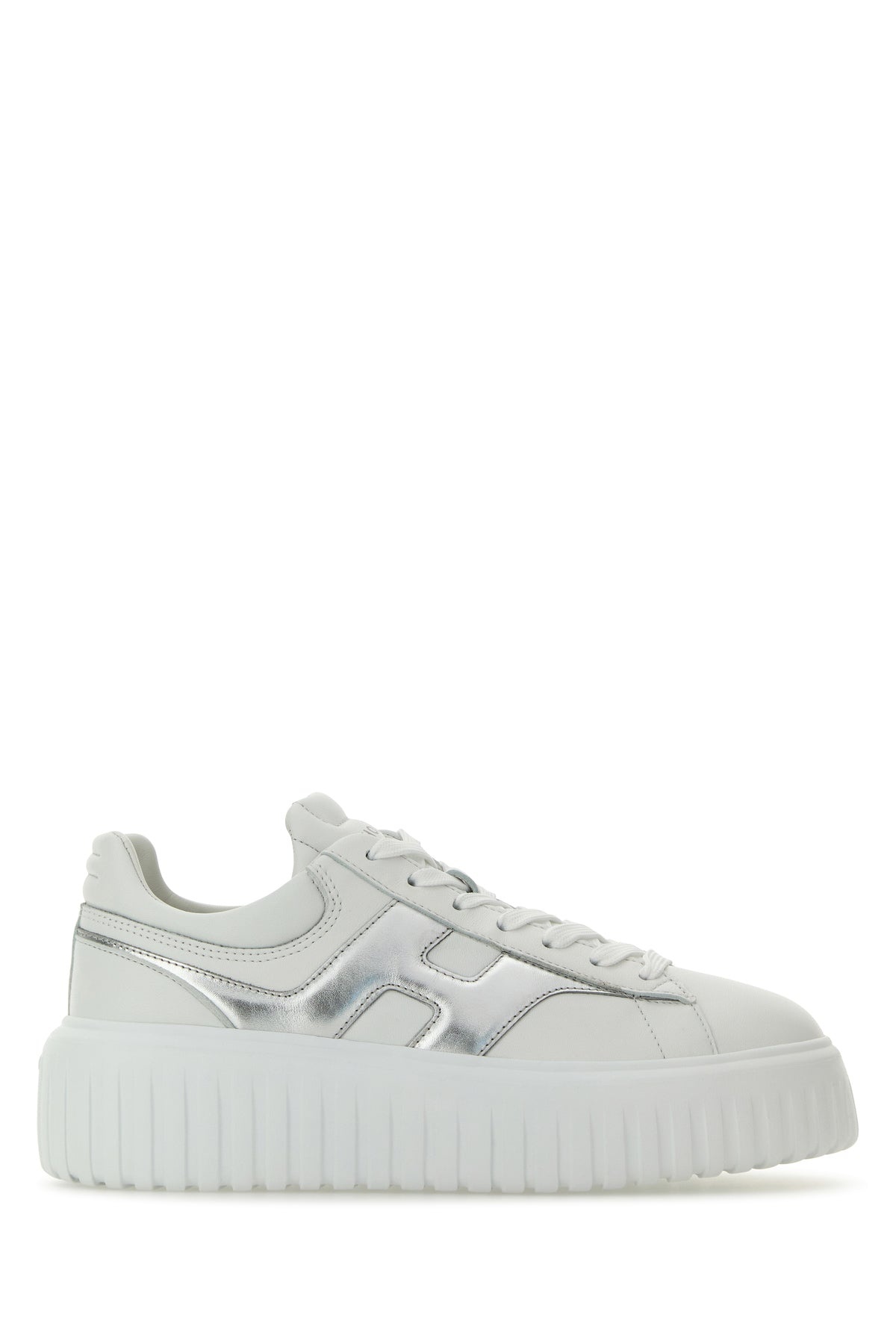 White nappa leather H-Stripes sneakers - 1