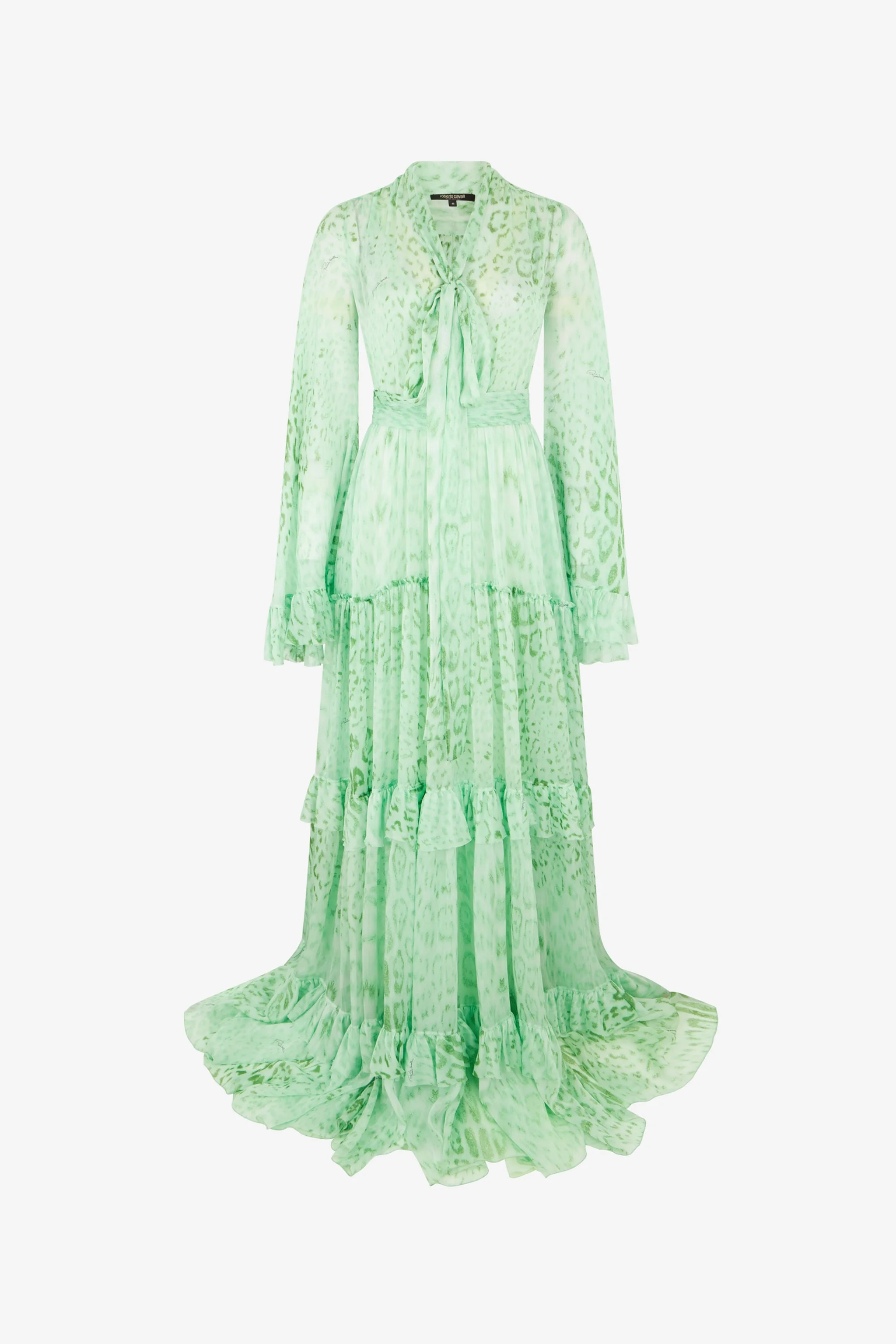 Jaguar Mint Print Silk Dress - 1
