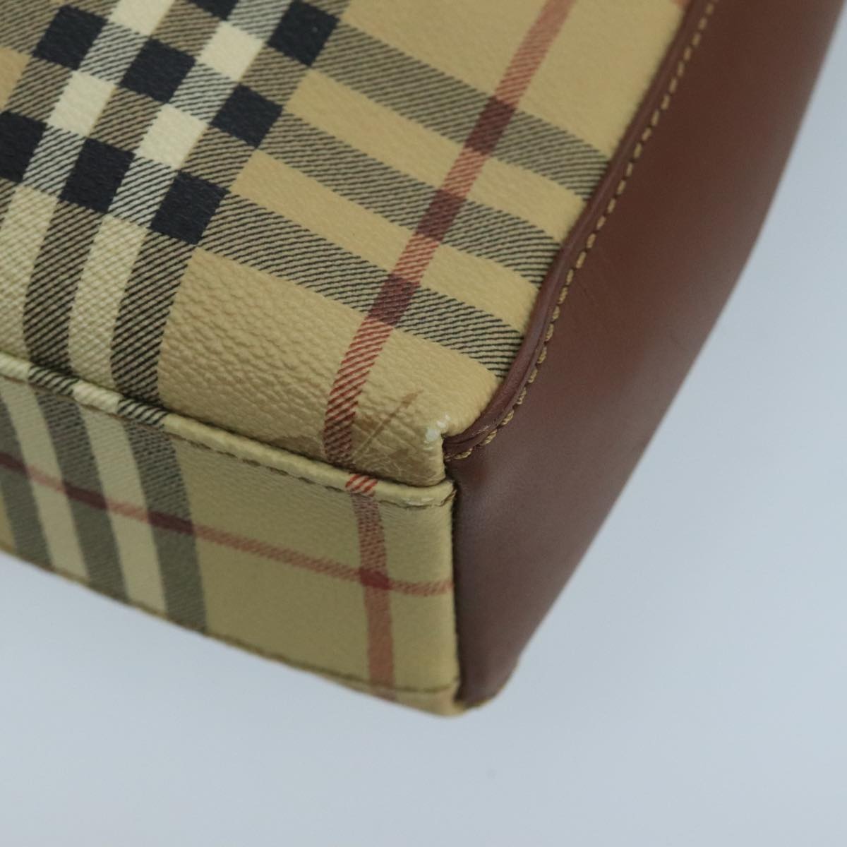 Burberry Nova Check Shoulder Bag Pvc Leather Beige - 12