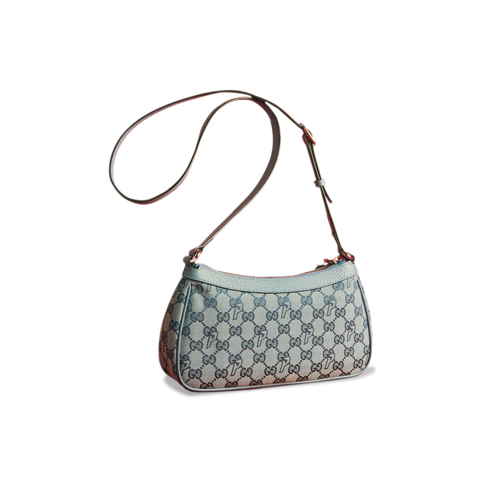 Gucci x Palace GG-P Canvas Half-Moon Mini Bag 'Pale Blue' - 2