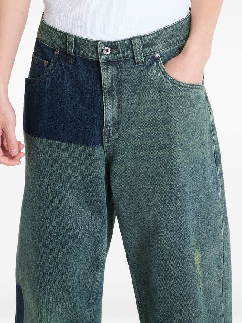 patchwork distressed jeans 3