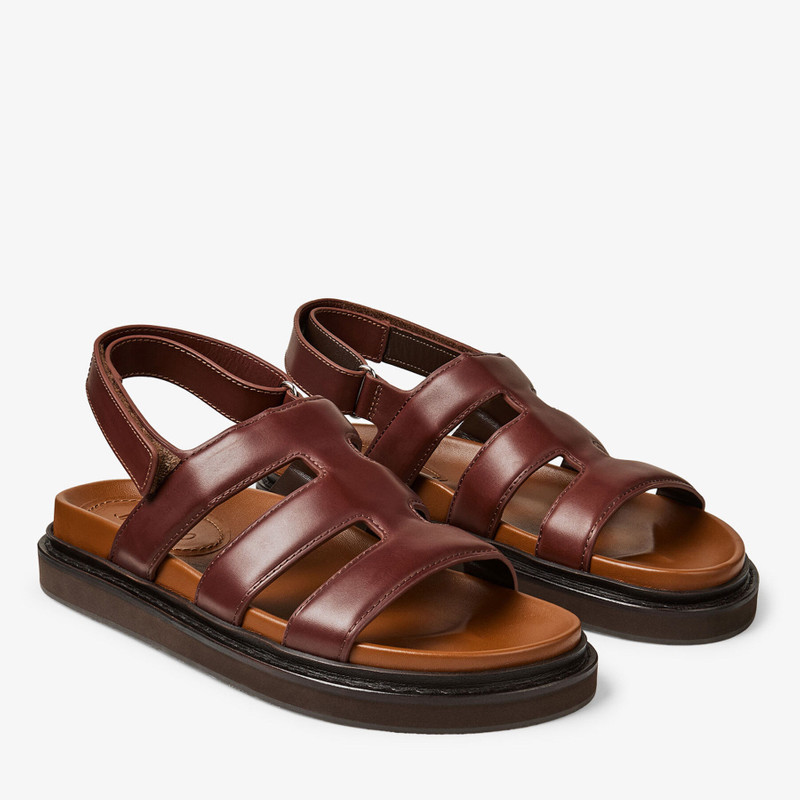 Cove Sandal Chestnut Waxed Calf Leather Sandals 2