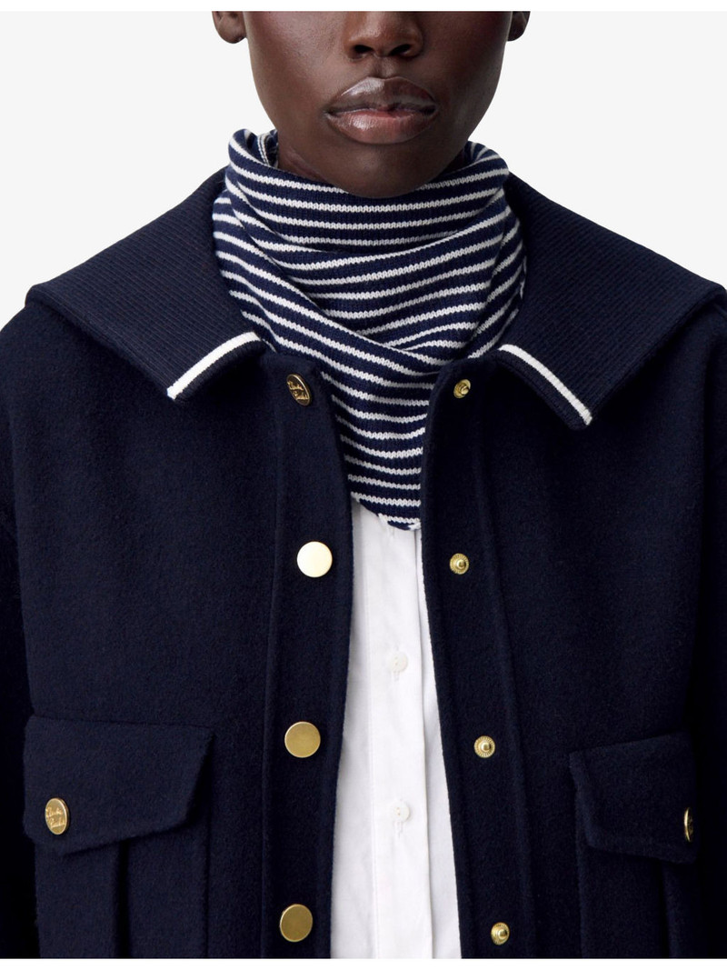 Claudie Pierlot Logo-Embroidered Wool And Cashmere Scarf outlook