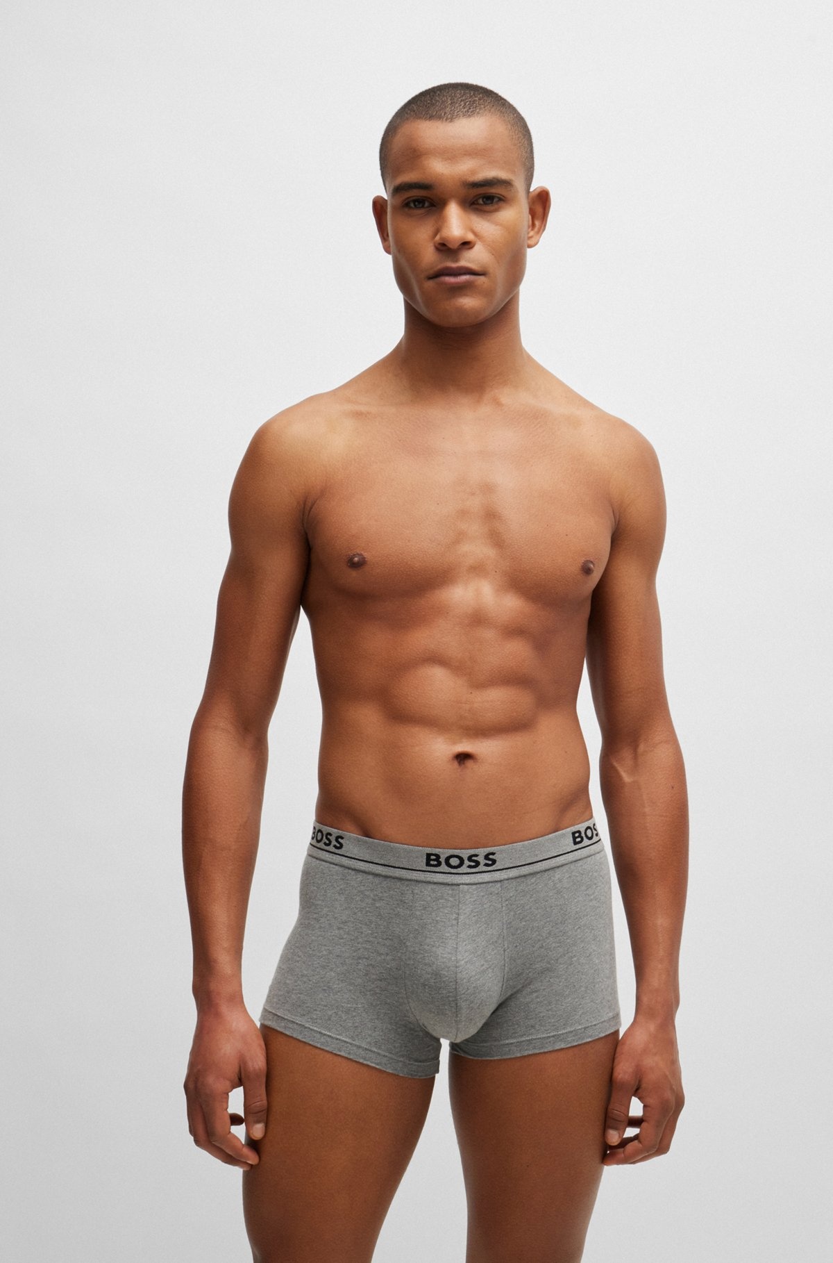 THREE-PACK OF STRETCH-COTTON TRUNKS WITH LOGO WAISTBANDS - 7