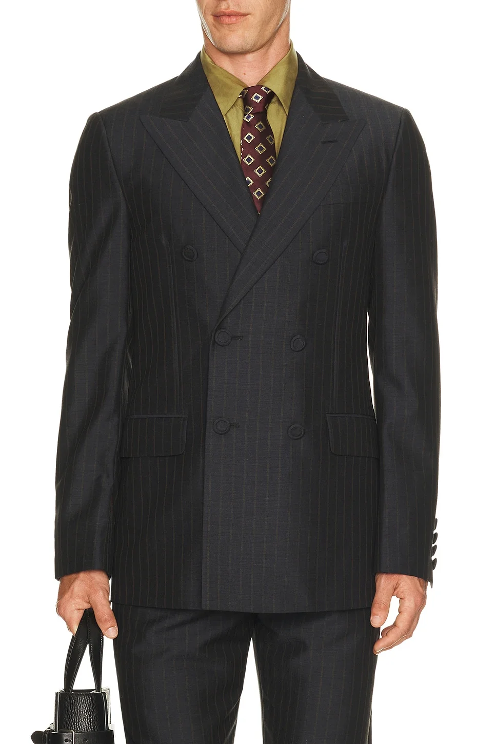 Pinstripe Double Breasted Blazer - 1