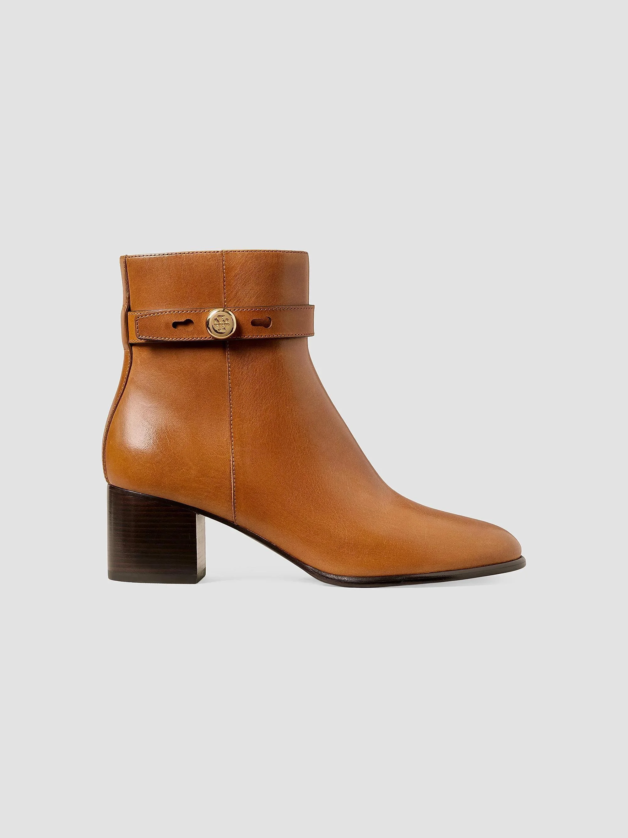Women's Romy 50MM Leather Ankle Boots - Classic Cuoio - 1