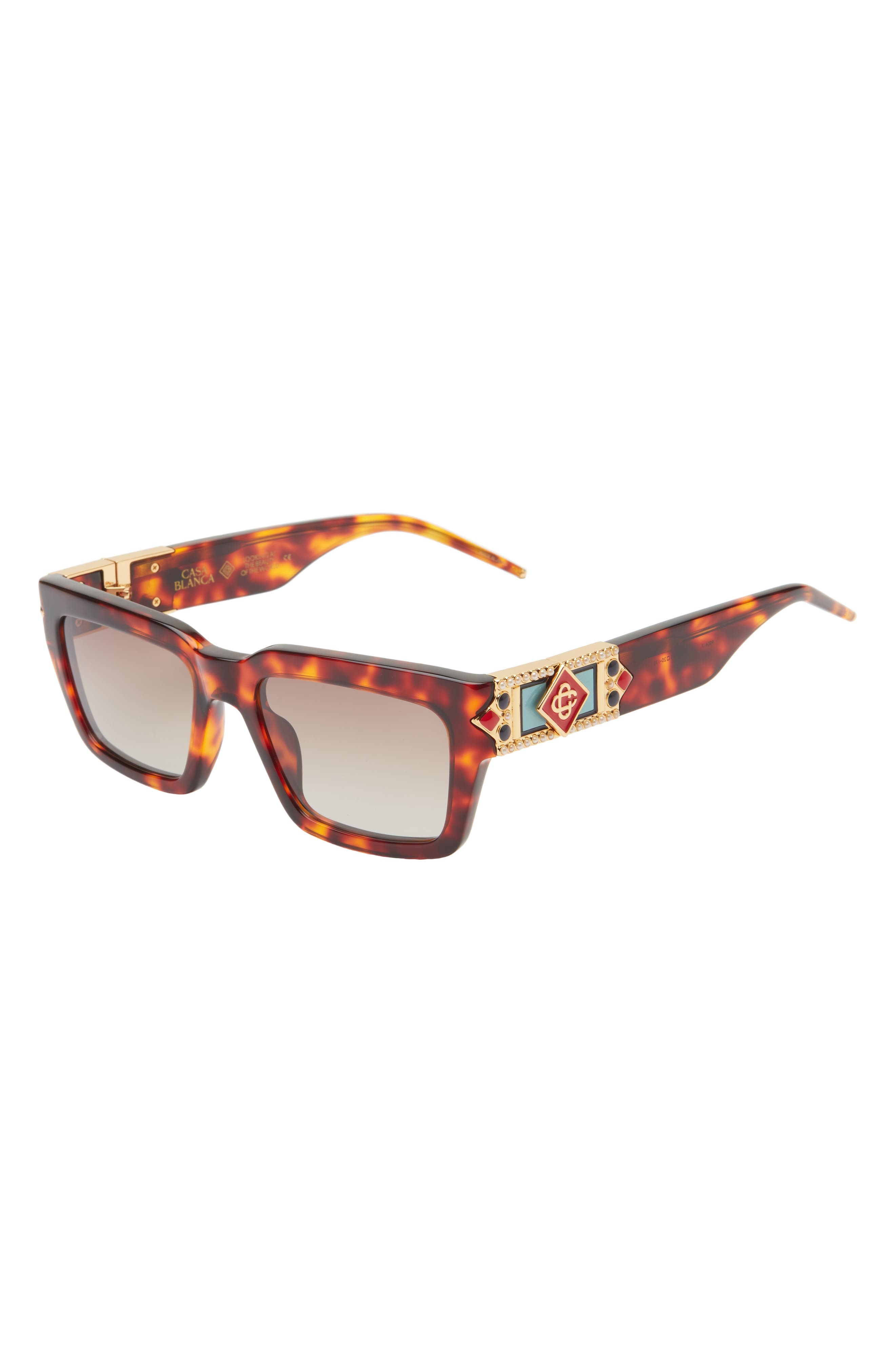 Casablanca Monogram 55mm Square Sunglasses in Steel Brown at Nordstrom - 2