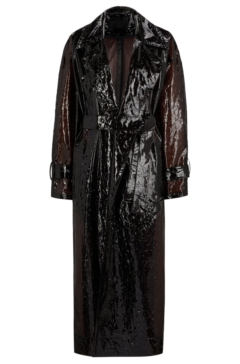 NAOMI X BOSS OVERSIZE RAINCOAT WITH LEOPARD-PATTERN EMBOSSING 1